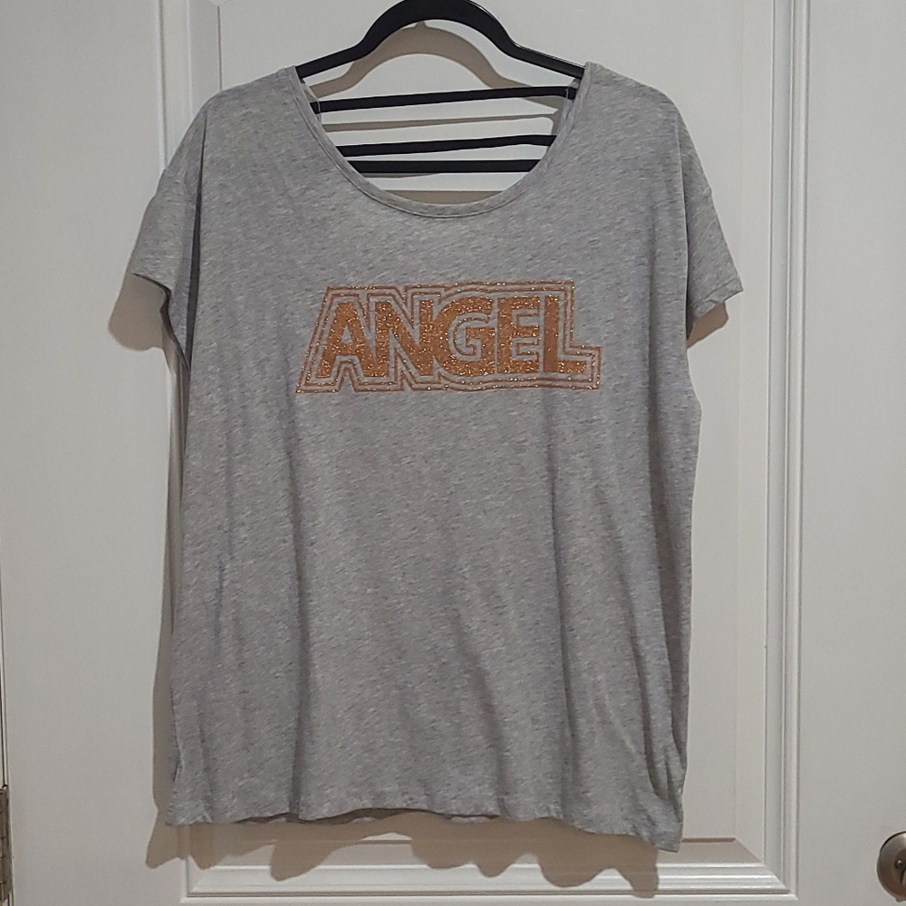 Victoria's Secret Gold ANGEL Short Sleeve Tee